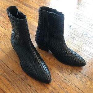 ASOS DESIGN Austin Leather Woven Boots